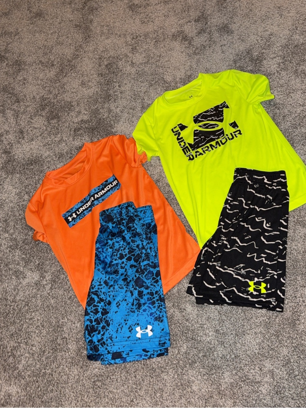 Under Armour Kids' Neon Yellow Logo Tee and Shorts Set